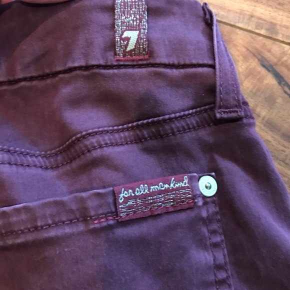 7 for all mankind size 25 b(air) burgundy ankle - Picture 5 of 5